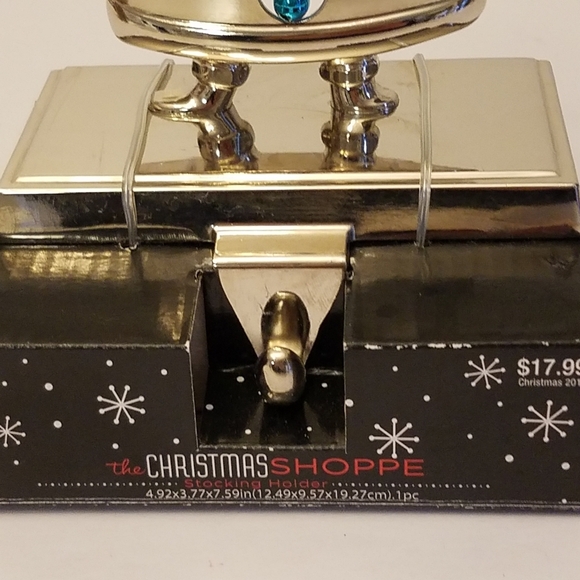 Santa Christmas Stocking Holder  Silver Metal Christmas Shoppe - Picture 2 of 8